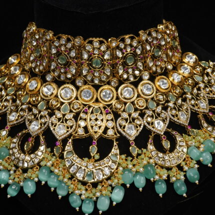 Traditional Gold Plated Mint Neck Choker Set