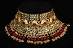 Elegant Golden - Maroon Heavy Kundan Bridal Set