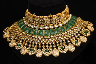 Paachi Green Antique Necklace Set with all Accessories