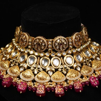 Royal Maroon Heavy Kundan Bridal Set