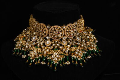 Glaring Green Antique Necklace Set