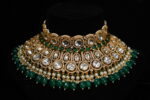 Charming Golden Green Kundan Choker Set