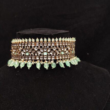 Splendacious Green American Diamond Choker Set