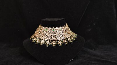 Fancy Mint Colored & Copper finish Choker Necklace Set