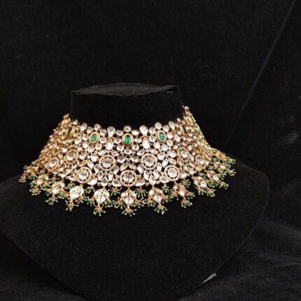 Fancy Mint Colored & Copper finish Choker Necklace Set